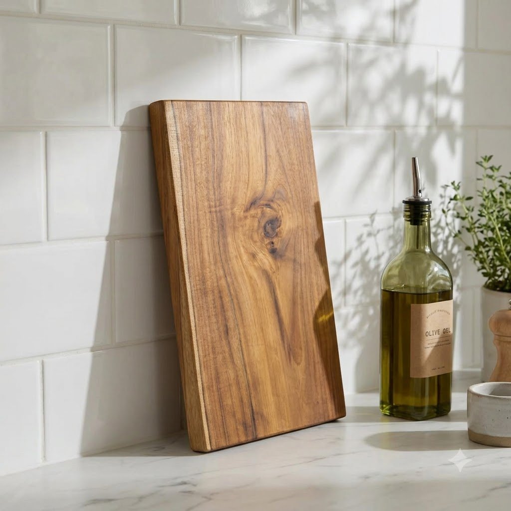 Small Single Block Teak Wood Chopping Board 14×6×.75 Inch – Edge Grain Chopping Board