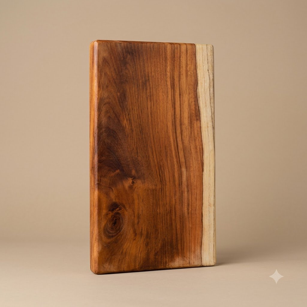 Small Single Block Teak Wood Chopping Board by Amra Farms – view 1
