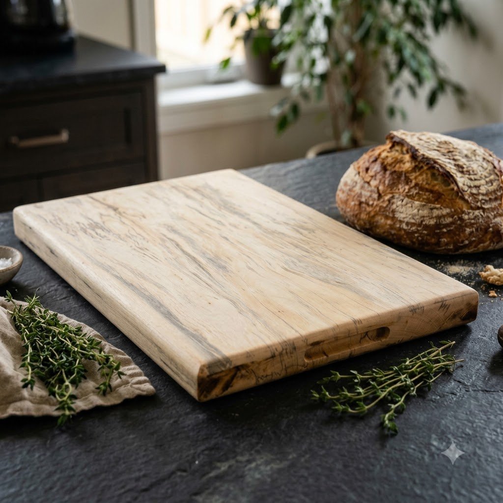 Single Block Tamarind Wood Cutting Board  14×8×1.5 Inch – Butcher Block