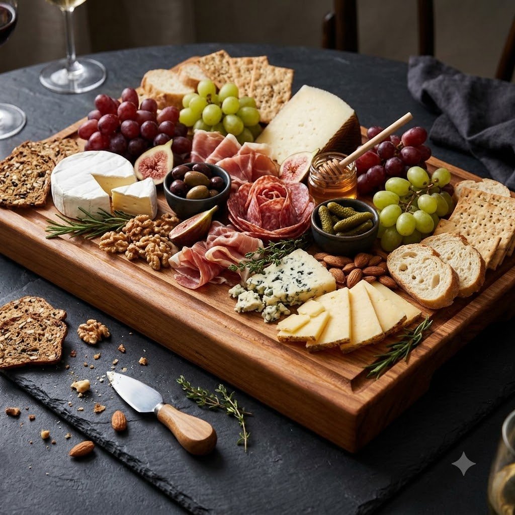 Cutting board with charcuterie – 2 Inch Thick Single Block Rectangular Teak Wood Chopping Board