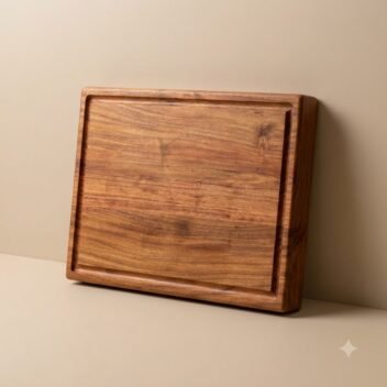 2 Inch Thick Single Block Rectangular Teak Wood Chopping Board by Amra Farms – view 8