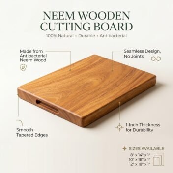 Minimalist Neem wood Chopping board by Amra Farms – view 2
